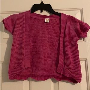 Pink see-through kids cardigan